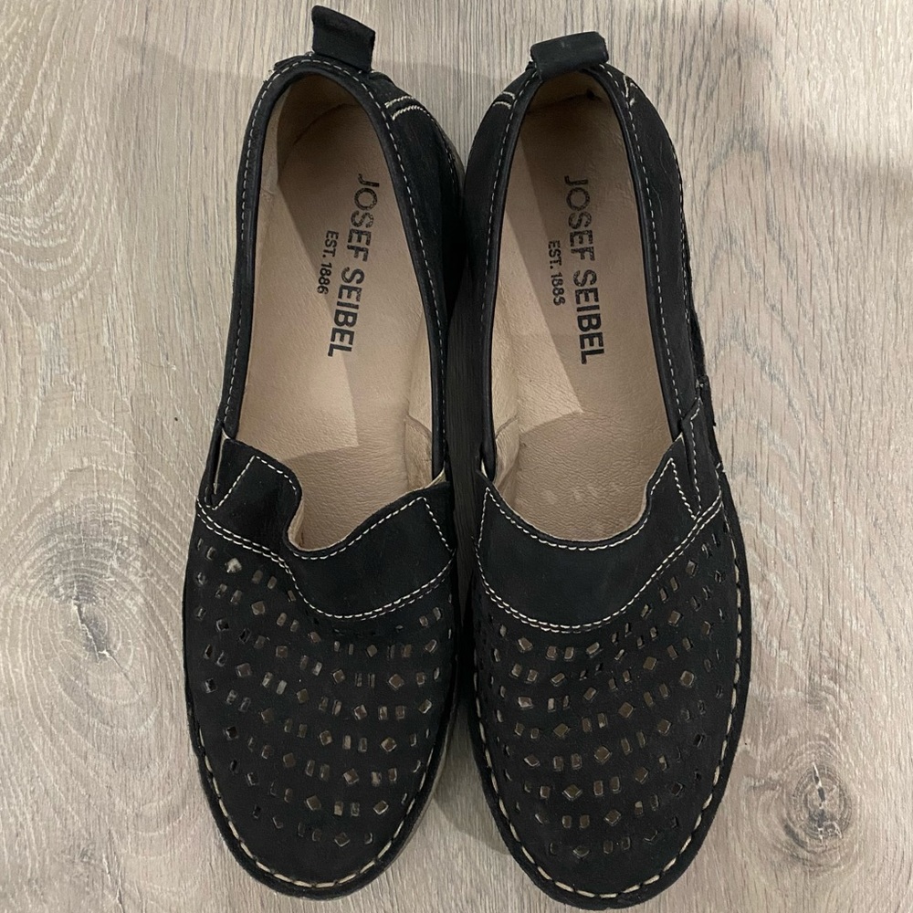 Josef Seibel Shoes Womens Size 38 8 US Black Ballet Flat Shoes Slip On